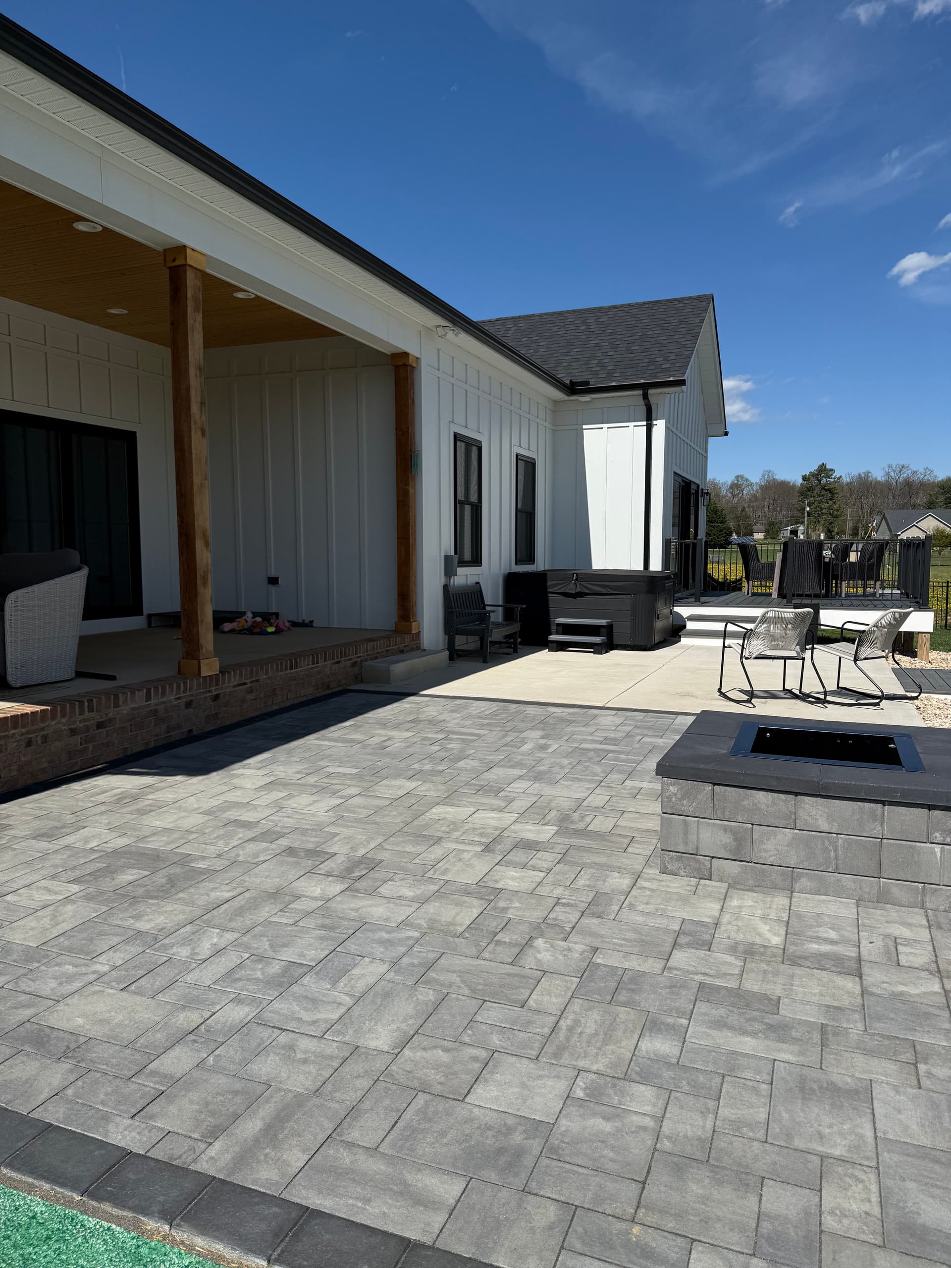 300 Sq Ft Cambridge Paver Patio and Fire Pit Build image