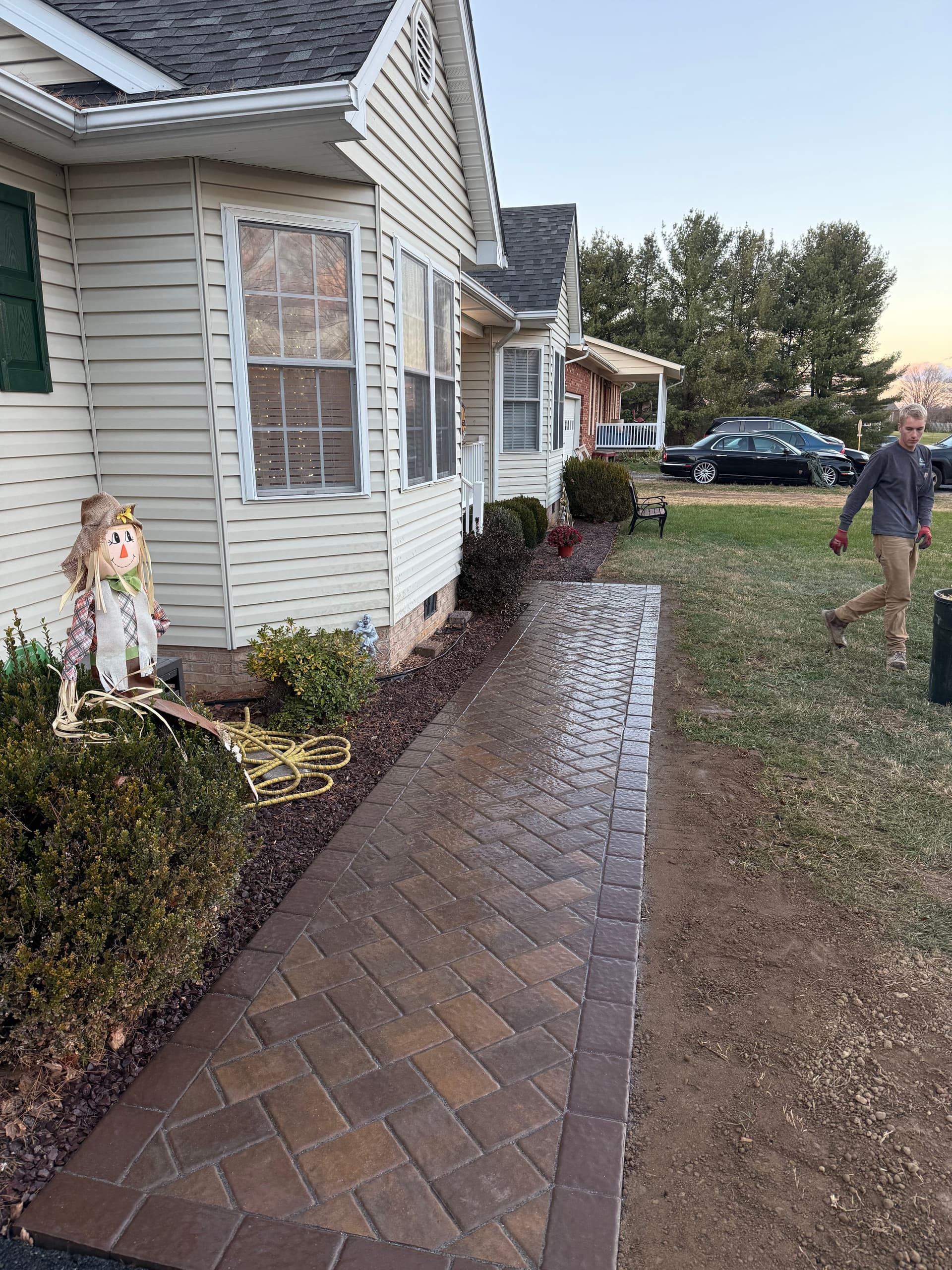 Gallery photos for Fresh Herringbone Brick Walkway Completed: Image #1