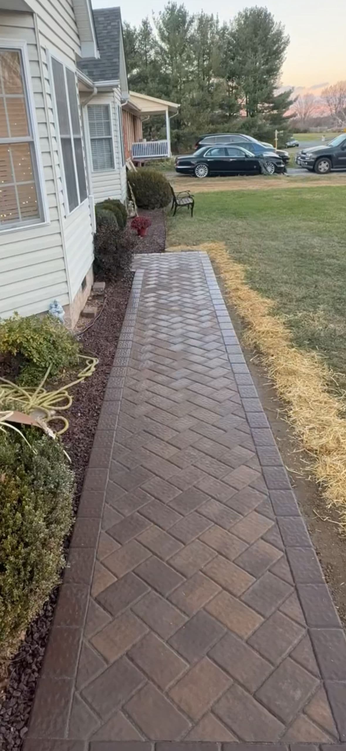 Gallery photos for Fresh Herringbone Brick Walkway Completed: Image #2