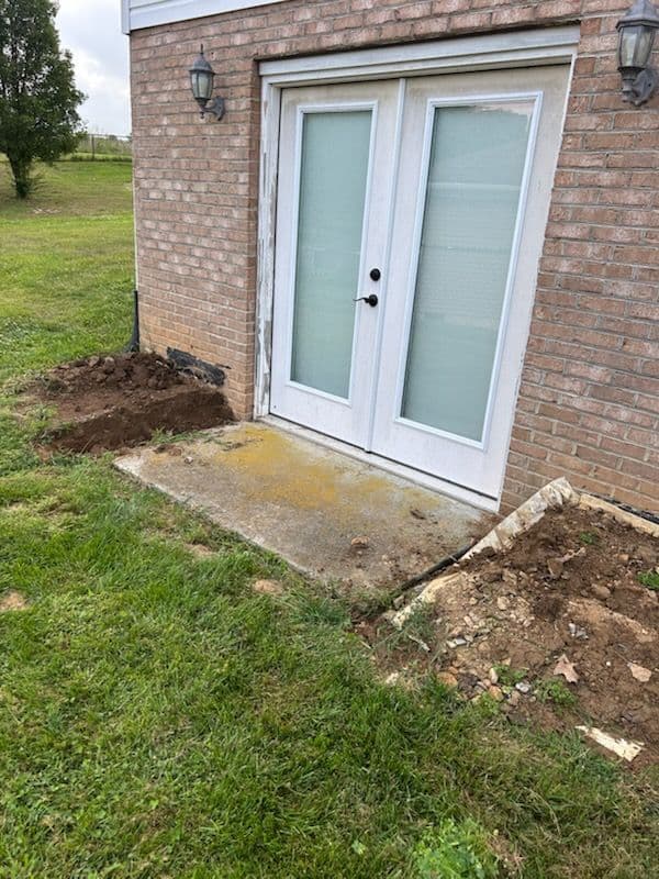Enhanced Concrete Landing with Retaining Wall