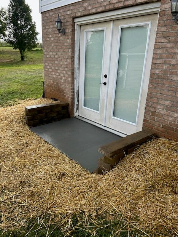 Enhanced Concrete Landing with Retaining Wall